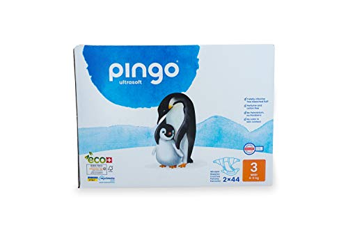 Pingo - Pañales Talla 3 Midi - 2 paquetes de 44 unidades- 4-9 kg -Pañales para bebé -...