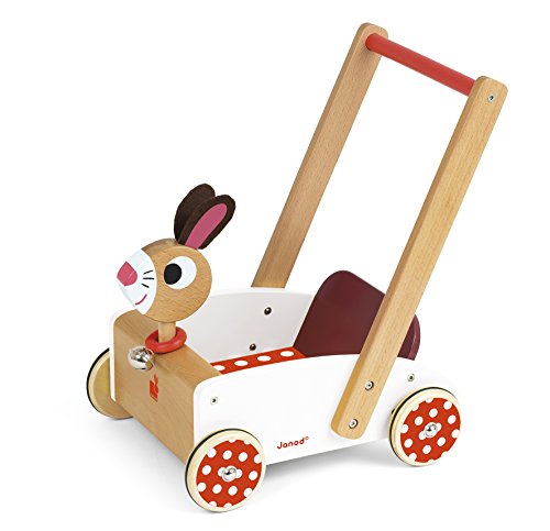 Janod - Crazy Rabbit Andador Carrito de madera (J05997)