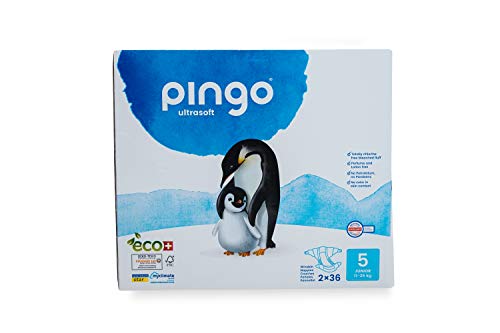 Pingo - Pañales Talla 5 Junior - 2 paquetes de 36 unidades-12-25 kg- Pañales para bebé...