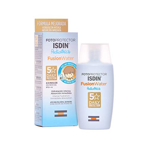 ISDIN - Fotoprotector Fusion Water Pediatrics SPF 50 - Protector solar facial para niños,...