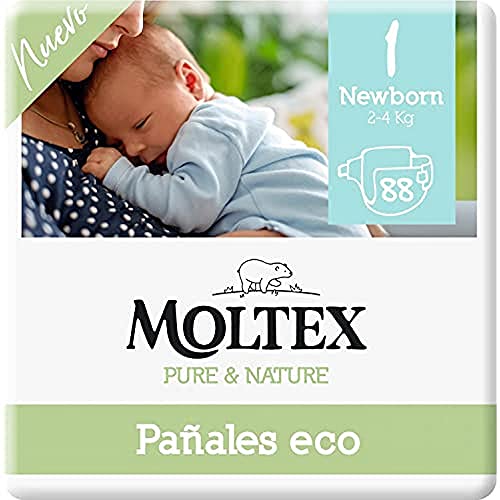 Moltex Pure & Nature Pañales Ecológicos Talla 1 (2-5 kg) - 88 Pañales