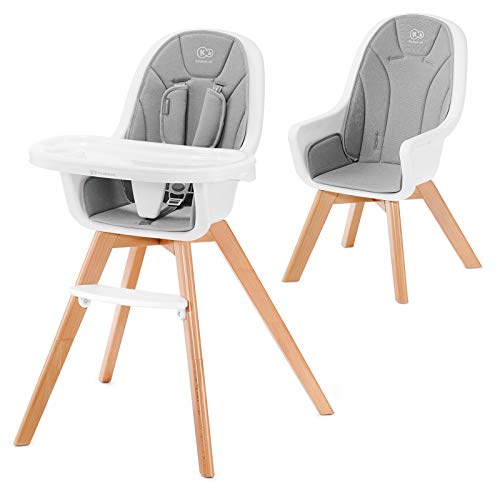Kinderkraft Trona de Bebé TIXI, Silla Alta, Ergonómica, Ajustable, Gris