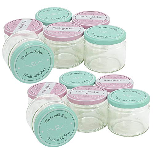 com-four® 12x Tarros de Cristal para Conservas con Tapa de Rosca ôMade with ...