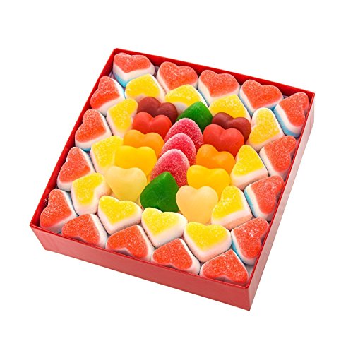 San Valentín. Caja Regalo Original de Corazones, con tres (3) capas de chuches: 90...