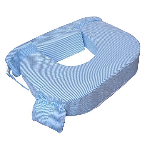 My Brest Friend 0027 Zwilling Plus - Cojín de Lactancia con diseño de Rayas, Color Azul...
